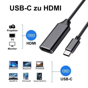 USB TYP C zu HDMI Adapter UHD 4K USB C auf HDMI Kabel Macbook Ipad Samsung uvm. - Bild 1 von 9