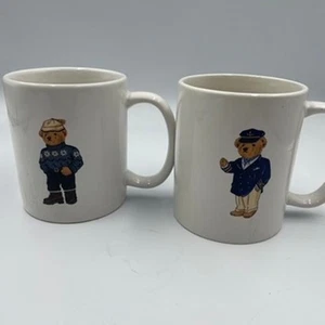 Lote Dos Tazas de Café Ralph Lauren Polo Bear 1997 Alpine Captain De Colección - Imagen 1 de 9