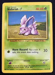 Nidoran 55/102 Base Set - Common - Pokemon Card TCG - WOTC Near Mint - Picture 1 of 2