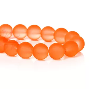 Orange Glass Beads - 20/50/100 Frosted Glass 10mm Beads Jewelry Making GB4984 - Picture 1 of 3