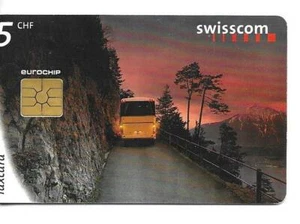 RARE / CARTE TELEPHONIQUE SUISSE - BUS TRANSPORT ROUTE ESCARPE ROAD / PHONECARD - Bild 1 von 2