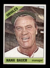 1966 TOPPS #229 HANK BAUER BALTIMORE ORIOLES MANAGER (LOW GRADE)