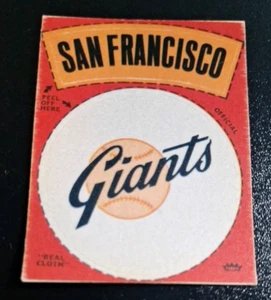 1968-1972 VINTAGE FLEER REAL CLOTH PEEL OFF STICKER SAN FRANCISCO GIANTS EXMT++! - Picture 1 of 2