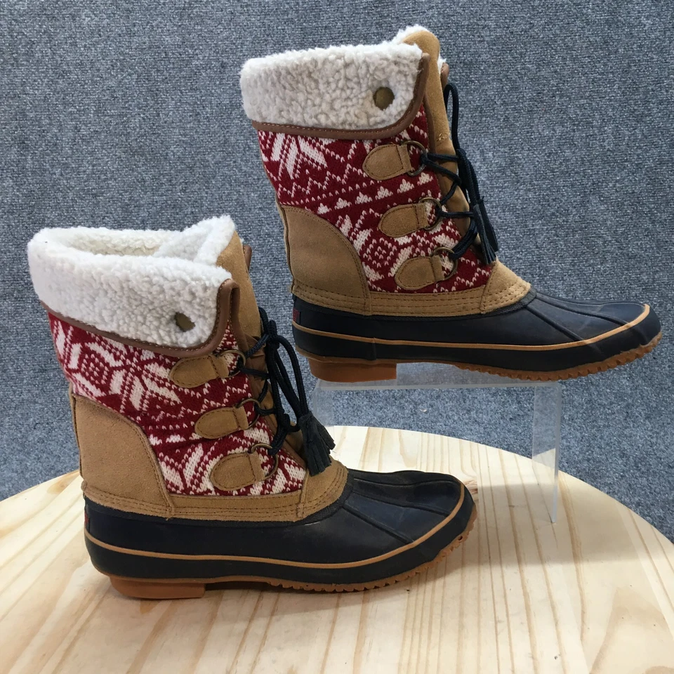 Khombu Boots Womens 9 M Snow Brown Leather Mid-Calf Lace Up Round Toe BW1645 - Image 1 of 4