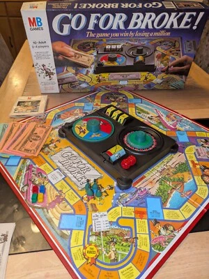 Go For Broke! Board Game MB Games Vintage 1985 Edition 100% Complete Family - Image 1 of 4