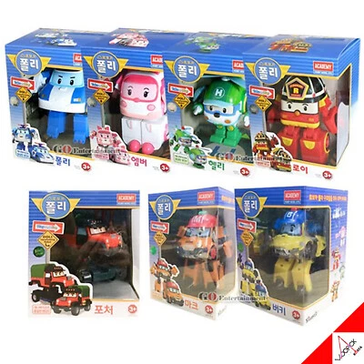 Robocar Poli 4" Transformer Robot 7pcs Poli Roy Amber Helly Mark Bucky Poacher - Image 1 of 4