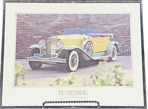 Duesenberg Convertible Yellow Classic Automobile Car 1931 Vintage Photo Frame - Picture 1 of 2