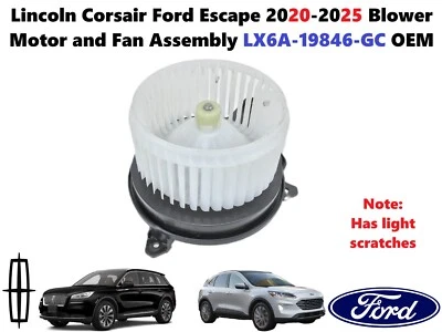 Conjunto de motor soplador y ventilador Lincoln Corsair Ford Escape 2020-25 LX6A-19846-GC Foto 1 de 4