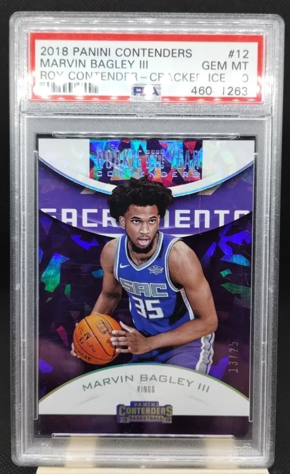 2018-19 Panini Contenders Marvin Bagley III RC Cracked Ice /25 PSA 10 Kings SSP - Image 1 of 1