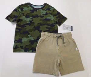 Tommy Bahama Boy's T-Shirt & Active Shorts Green Beige SIZE XS/4 Camouflage  NEW - Picture 1 of 6