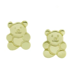 Kinderohrringe Bärchen 333 Gold Ohrringe Bär Ohrstecker matt glänzend Neu - Picture 1 of 3