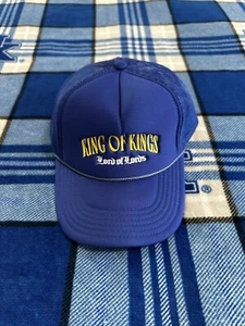 Vintage Otto Mesh Trucker Cap Hat King Of Kings Lord Of Lords Snapback Blue - Picture 1 of 6