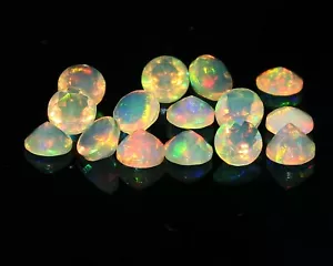 100 Pcs Natural Ethopian Welo Fire Opal 3mm Round Shape Faceted Loose Gemstone - Picture 1 of 9