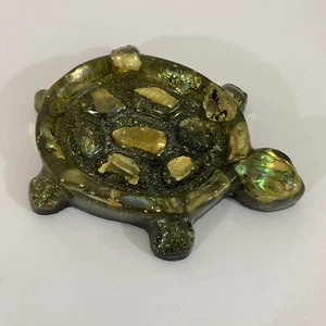 Jabón o baratija vintage de acrílico y abulón con caparazón de tortuga - Imagen 1 de 3