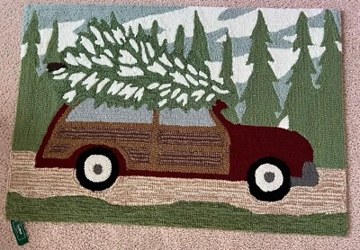 Ковер праздничный комнатный уличный LL Bean рождественская елка деревянная страна чудес 🎄 24 дюйма x 36 дюймов - Изображение 1 из 4