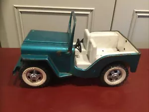Vintage Tonka Green Jeep Willy’s 1960’s In Good Working Condition Mound, MN 10”. - Bild 1 von 10