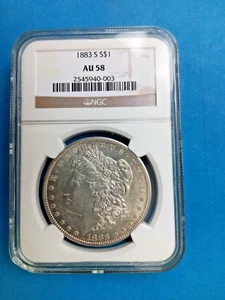 1883 S Morgan Silver Dollar NGC AU58 Rare Coin Semi Key Date - Picture 1 of 8