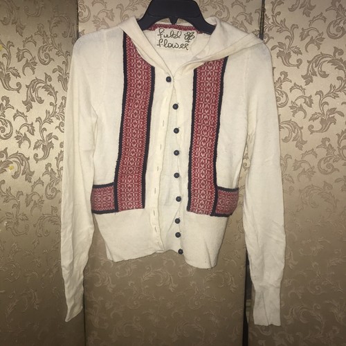 OFF WHITE Felpa cardigan con cappuccio Anthropologie Field Flower rosso avorio taglia extra small XS