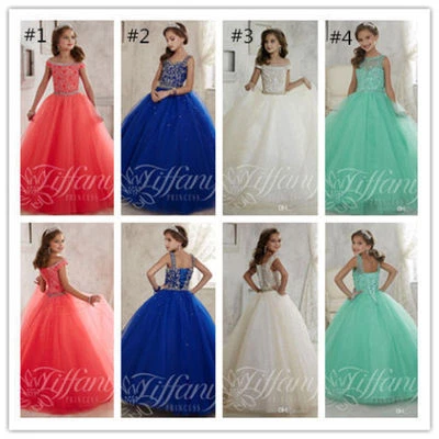 Christmas Flower Girl Princess Pageant Dance Wedding Prom Birthday Ball Gown - Image 1 of 4