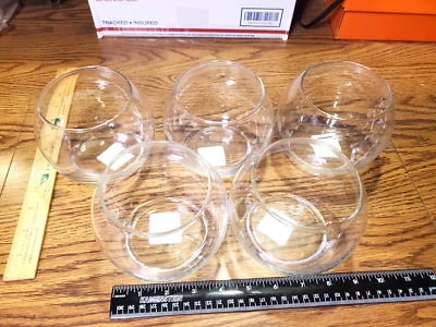 批量 5 件 全新,NOS Libbey # 802 鱼碗 透明玻璃 美国见图片! L@@K!! — 第 1/4 张图片