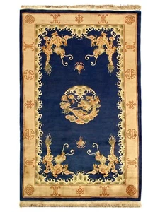 Fine Hand knotted Chinese Dragon design rug 5'1"X 8' - Picture 1 of 3