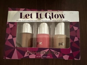 NIB Purminerals Let It Glow 3 Piece Set Bronzer,Blush & Highlighter-Limited Ed. - Picture 1 of 8