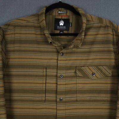 Camisa Alaskan Hardgear Jabalíes Nido Franela Para Hombres 3XL Rayas Verdes Duluth Desacogida Foto 1 de 4