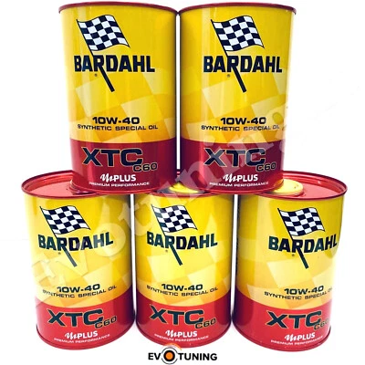 BARDAHL 5 Litri Olio Motore Auto Bardhal XTC C60 10W40 A3 B4 Polarplus Fullerene API SN