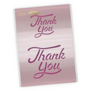 Thank You Stencil - Calligraphy Style Card Making / Crafting / Airbrush Template - Picture 1 of 6