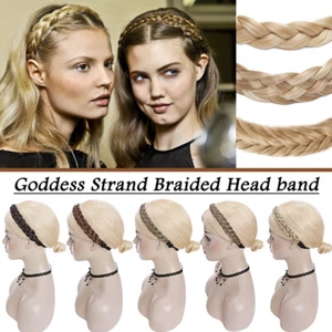 Thick Stranded Hair Band Braid Plaited Hair Extension Headband Fishtail Natural - Picture 1 of 72