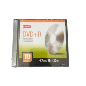 DVD+R 16x Speed 4.7 GB Recordable Discs 120min 10 Pack Package New - Picture 1 of 11