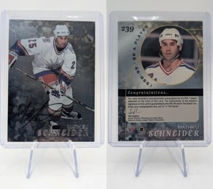 MATHIEU SCHNEIDER AUTOGRAPHED 1998 NHL IN THE GAME HOCKEY CARD #239 – NY RANGERS - Picture 1 of 3