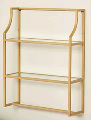 House No.9 by Home Love 2-Tier Wall Shelf - Gold - NEW - Image 1 of 2