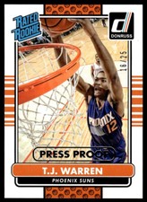 TJ Warren 2014-15 Donruss Press Proof Silver RC #225 16/25 Suns Pacers Nets