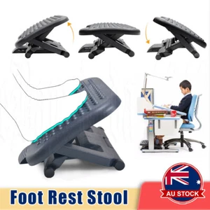 Foot Rest Stool Office Computer Desk Height Angle Adjustable Footrest Comfort OZ - Picture 1 of 12