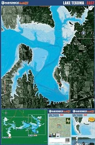 Mapa de pesca Lake Texoma (Texas) - Hojas Este y Oeste - Imagen 1 de 1