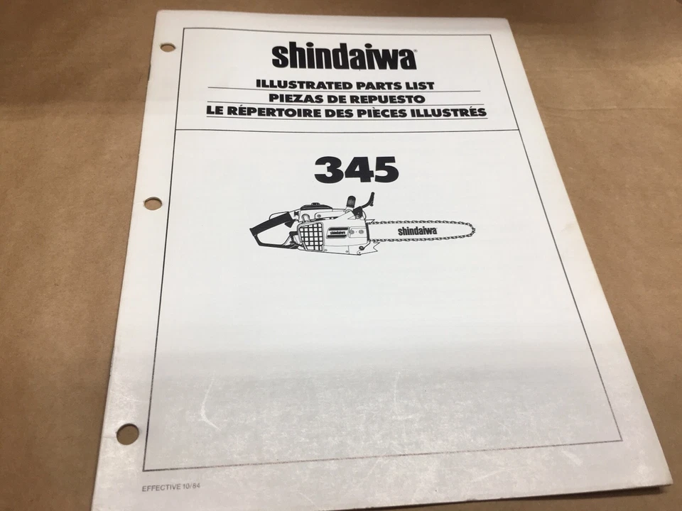 motosierra shindaiwa 345 lista de piezas ilustradas ipl 10/84 Foto 1 de 1