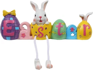 Easter Bunny Eggs Resin Centerpiece with the Word Easter, Rabbits Eggs Tabletop - Picture 1 of 12