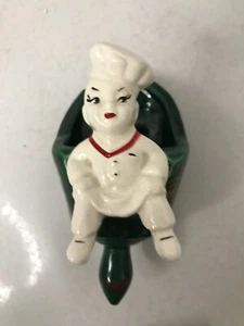 Vintage 50's-60's Wall Pocket Chef and Scoop Green/White Souvenir of Duluth MN - Picture 1 of 7