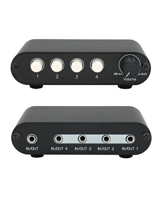 4 Way 3.5mm Stereo Audio Switch Input Source Switcher Selector splitter box MC41 - Image 1 of 4