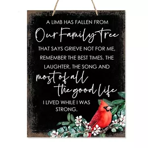 Memorial Hanging Gift Ribbon Sign for Loss of Loved One 12x15- A Limb Has Fallen - Picture 1 of 18