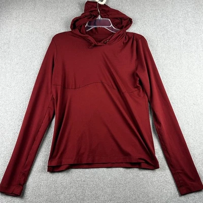 Alo Yoga Hoodie Womens Large Burgundy Long Sleeve Performance Pullover Thumbhole - Image 1 of 4