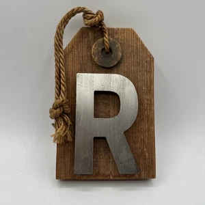 Holz Türhänger Schild BUCHSTABE "R" rustikal Landhaus Deko Metall - Bild 1 von 10