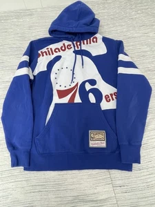 Felpa con cappuccio uomo Mitchell & Ness 76ers Hardwood Classics Big Face 2.0 taglia L - Foto 1 di 14