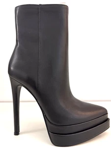 Stivaletti Steve Madden Fyre tacco alto plateau misura 39 pelle nero - Foto 1 di 8