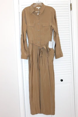 NUEVO CON ETIQUETAS MAX STUDIO Mono Caqui Rayón Poli Utilitario Manga Redonda L 12-14 Ret.  $178 Foto 1 de 4