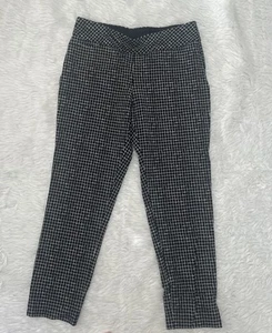Pantalones al tobillo Investments negros blancos a cuadros ajustados para mujer talla 6 soporte abdominal - Imagen 1 de 4
