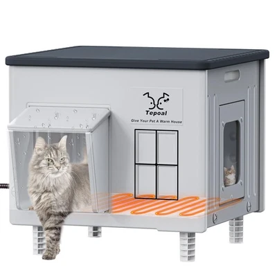 Indestructible Heated Cat House for Outside - Extremely Waterproof & Weatherp... - Image 1 of 4