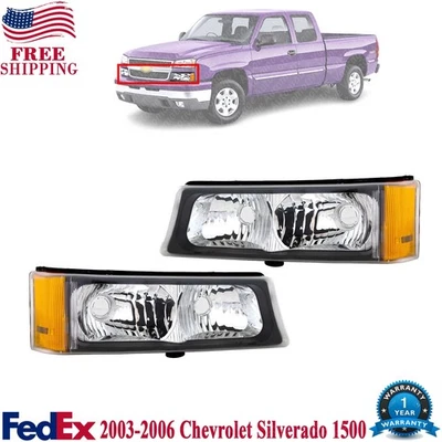 Luz de señal de giro delantera lado derecho y derecho para Chevrolet Silverado 1500 2003-2006 Foto 1 de 4