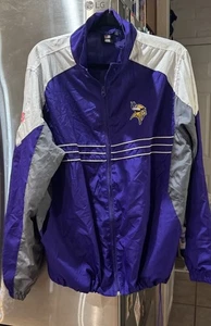 Mens Reebok NFL Minnesota Vikings Purple/White Windbreaker Jacket Mens Large - Picture 1 of 10